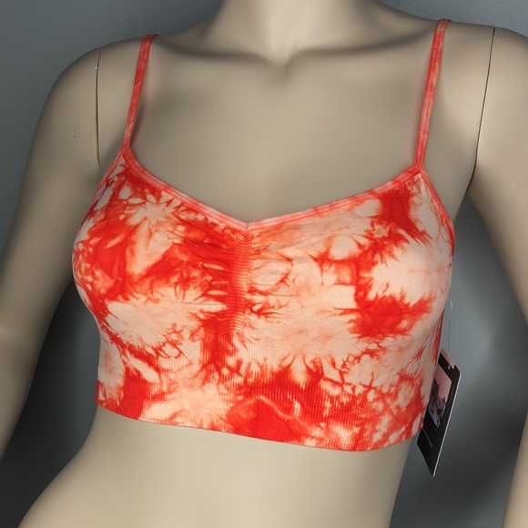 Orange tie dye Seamless bralette top - Picture 4 of 8